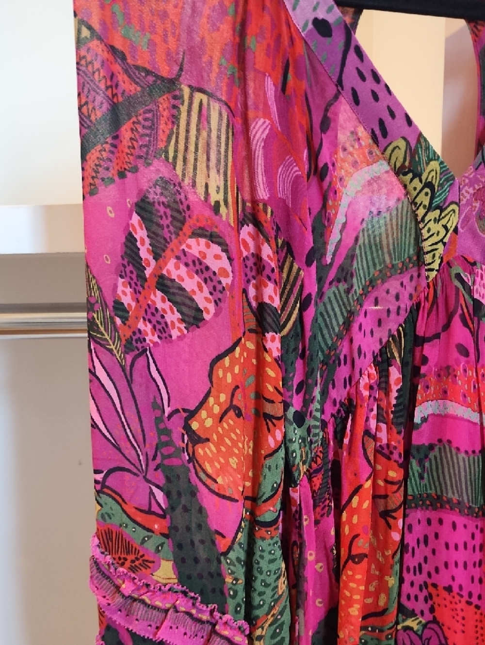 Boho Floral Pink Maxi Dress - Picture 2 of 6